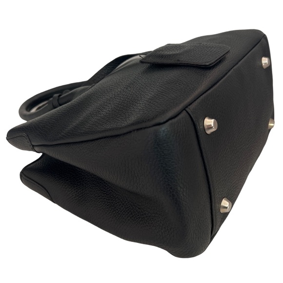 Suarez New York Italian black leather bag small satchel 3-compartments 2 ways - Picture 6 of 16